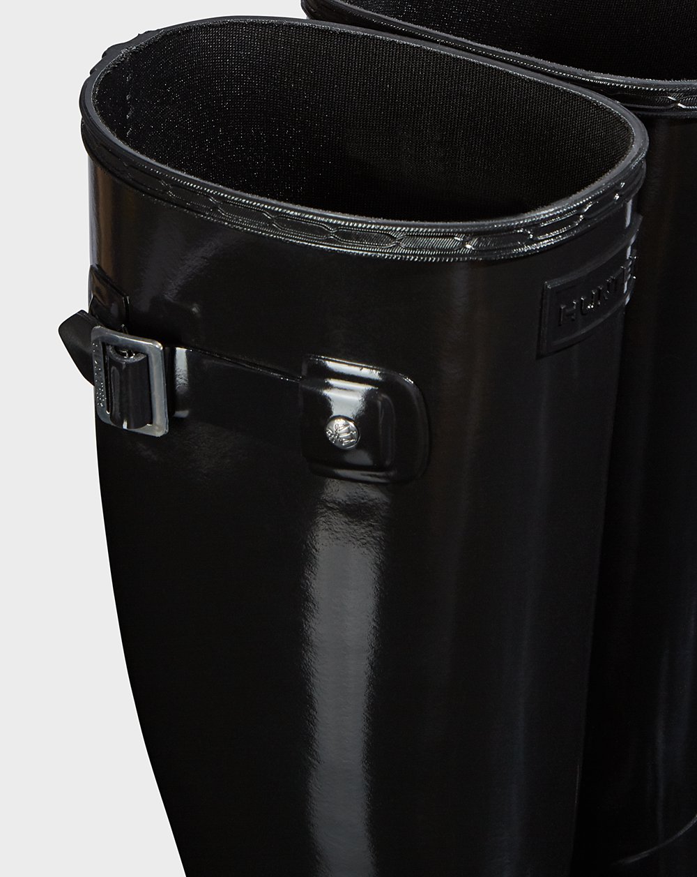 Womens Tall Rain Boots - Hunter Original Refined Gloss (45IMDBFGW) - Black